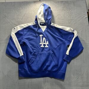 Vintage Y2K Majestic Los Angeles Dodgers Hoodie Blue Stitched Logo Mens XL